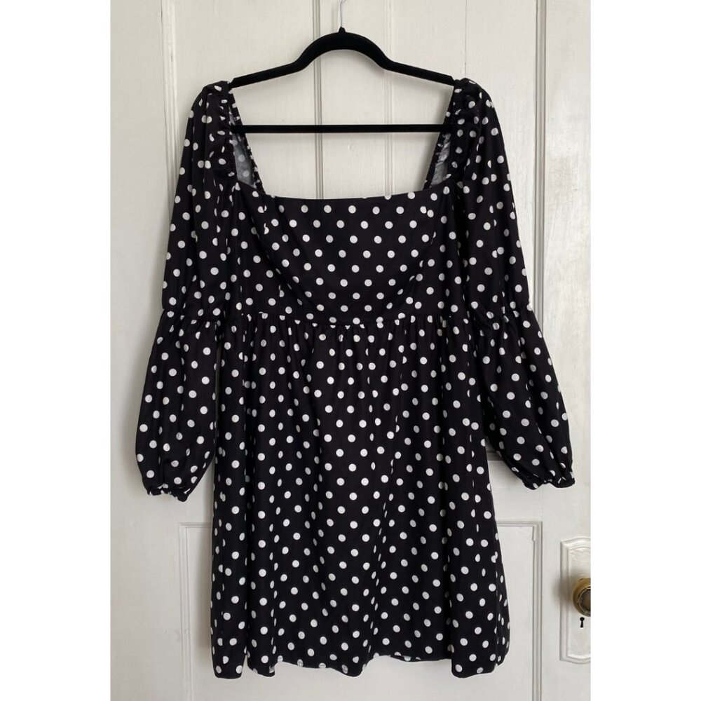 Reformation Michaela Organic Cotton A-Line Long Sleeve Mini Dress - Picture 4 of 8